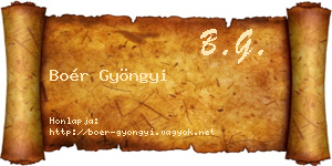 Boér Gyöngyi névjegykártya