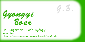 gyongyi boer business card